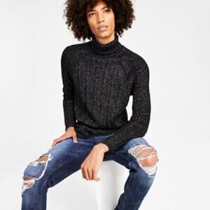 INC Mens Metallic Cable Knit Turtleneck Size XXL